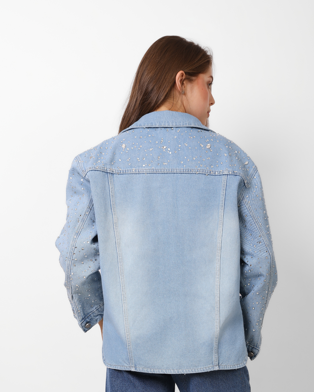 LAILA Silver Strass Denim Jacket
