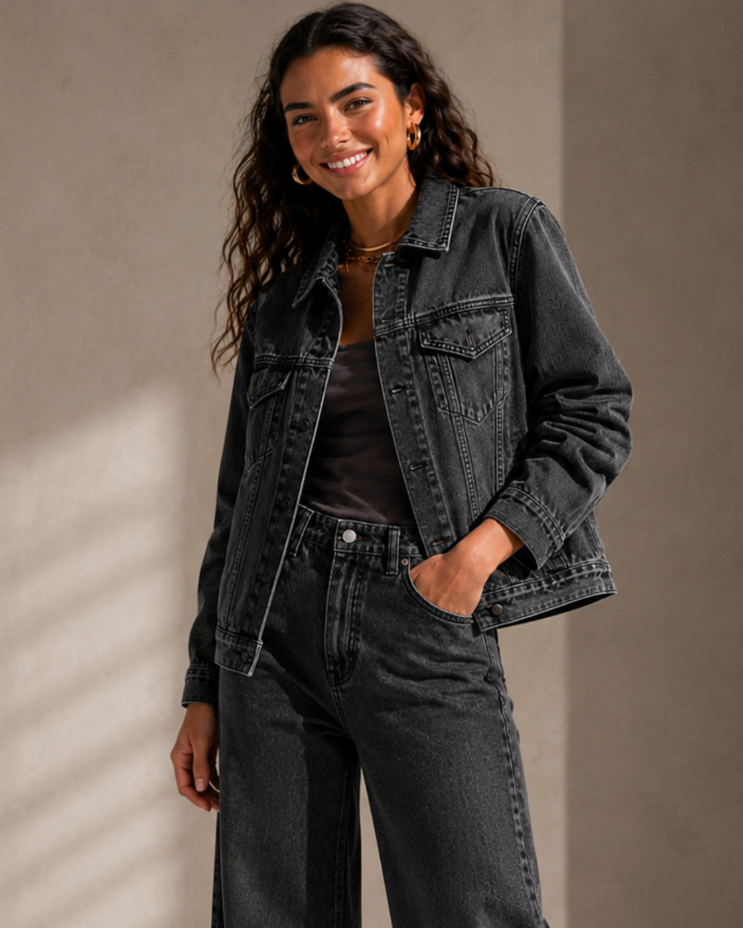 LAILA Grey Denim Set