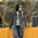 Black Strass Denim Set