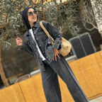 Black Strass Denim Set