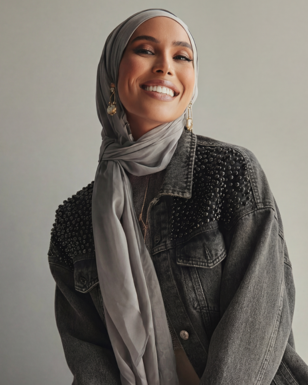 LAILA Handmade strass Denim Jacket