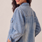LAILA Silver Strass Denim Jacket