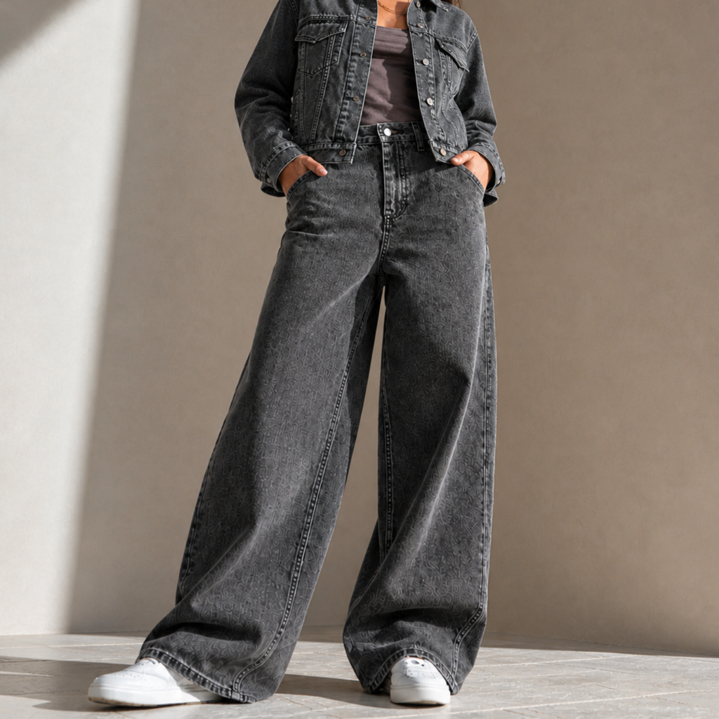 LAILA Grey Denim Set