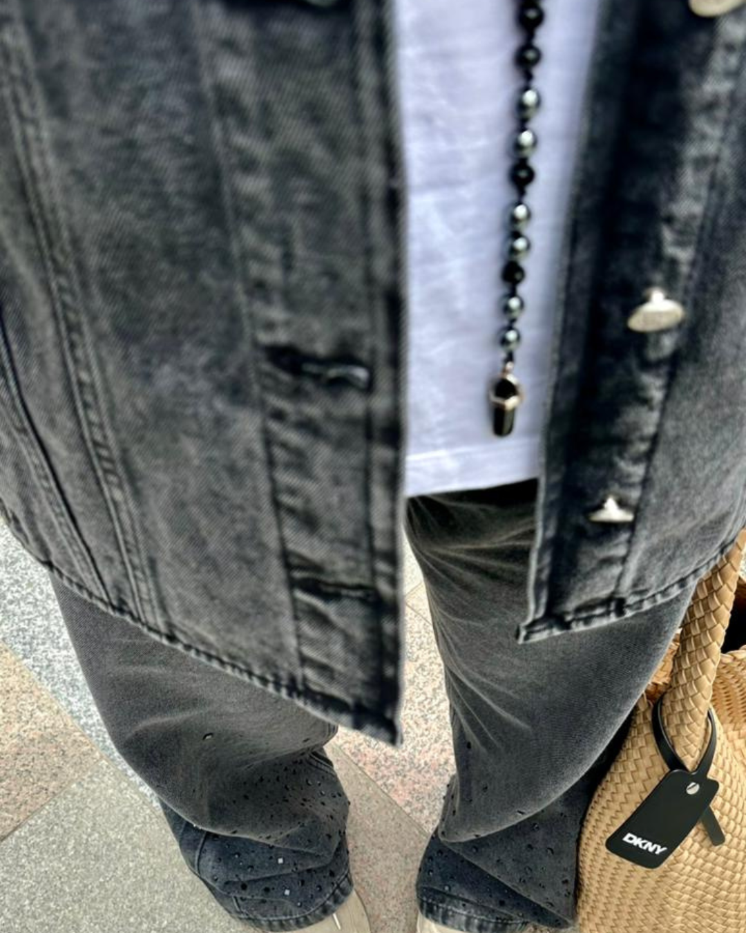 LAILA Black Strass Denim Jacket