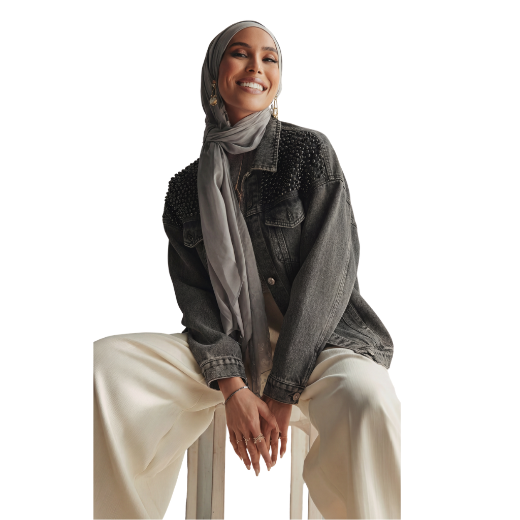 LAILA Handmade strass Denim Jacket