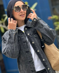 LAILA Black Strass Denim Jacket