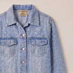 LAILA Silver Strass Denim Jacket