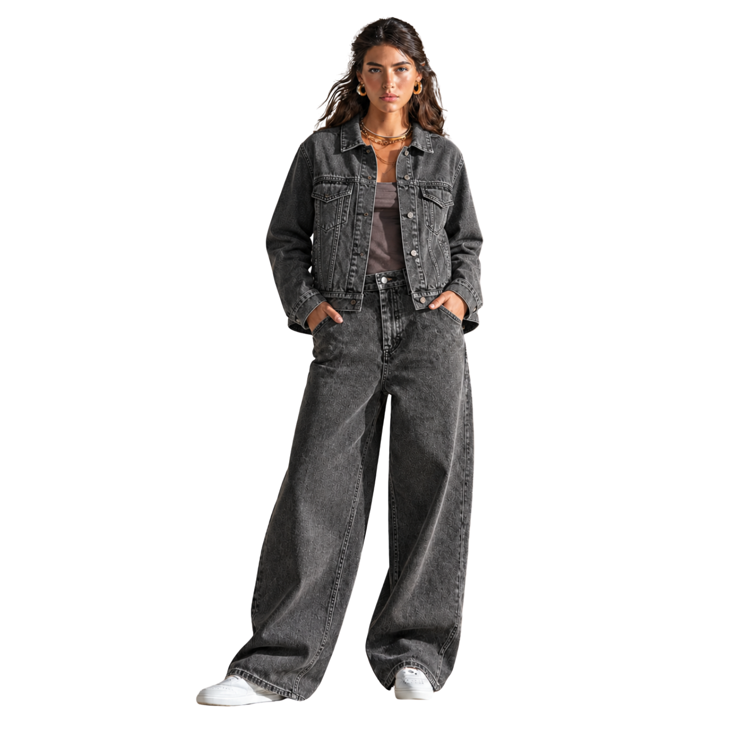 LAILA Grey Denim Set