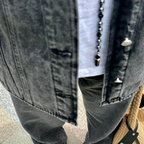 Black Strass Denim Set