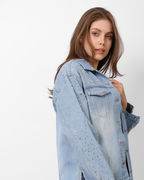 LAILA Silver Strass Denim Jacket
