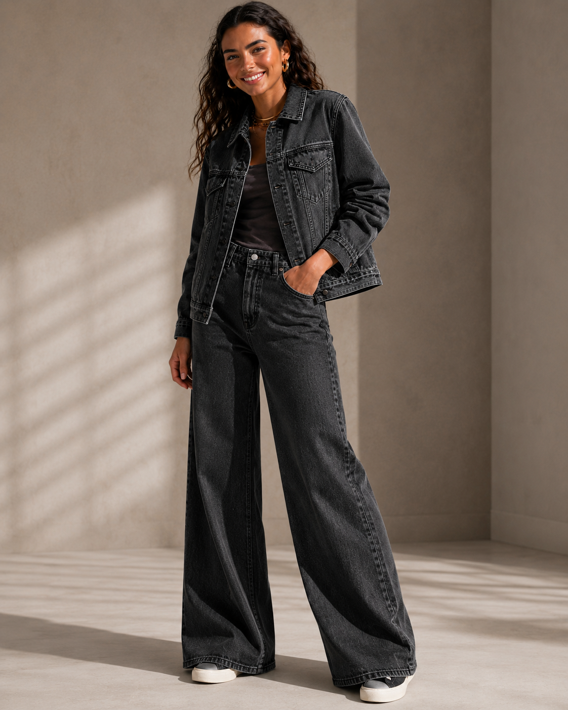LAILA Grey Denim Set