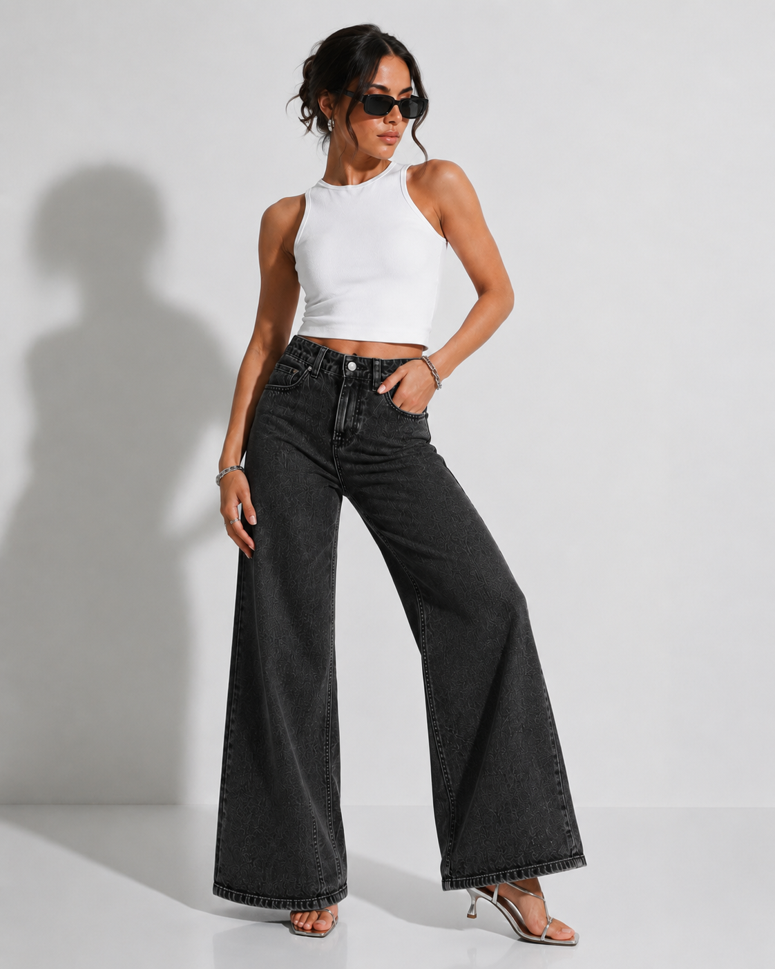 LAILA Essential Wide-Leg Tall Denim Pants