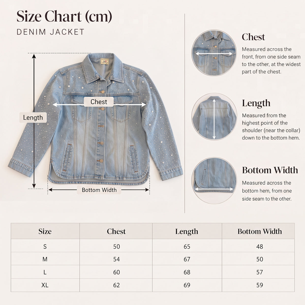 LAILA Silver Strass Denim Jacket