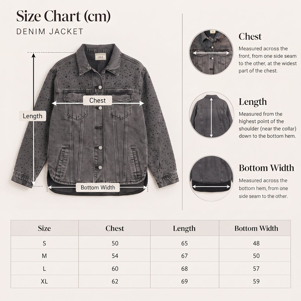 LAILA Grey Denim Jacket
