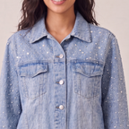 LAILA Silver Strass Denim Jacket