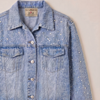 LAILA Silver Strass Denim Jacket