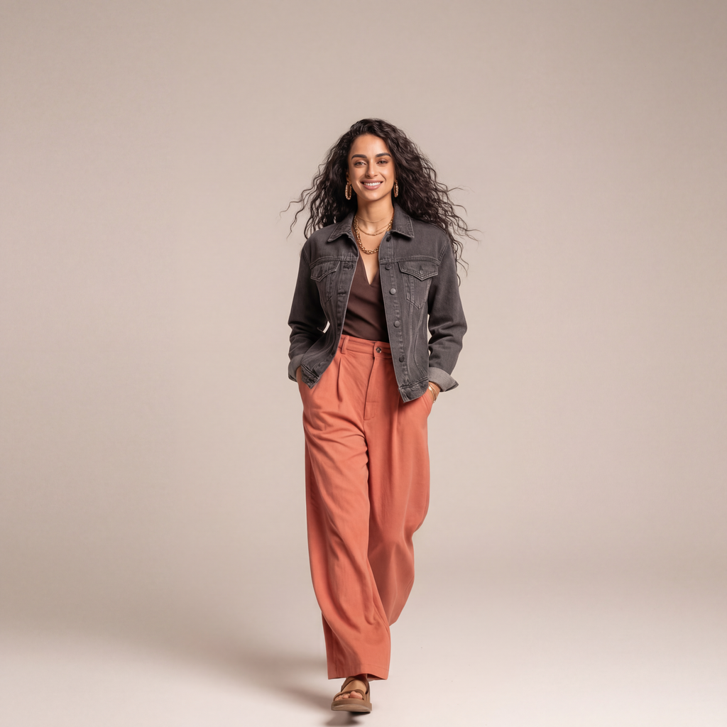 LAILA Washed Grey Denim Jacket