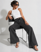LAILA Essential Wide-Leg Tall Denim Pants