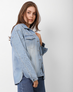 LAILA Silver Strass Denim Jacket