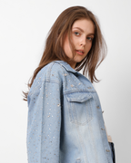 LAILA Silver Strass Denim Jacket