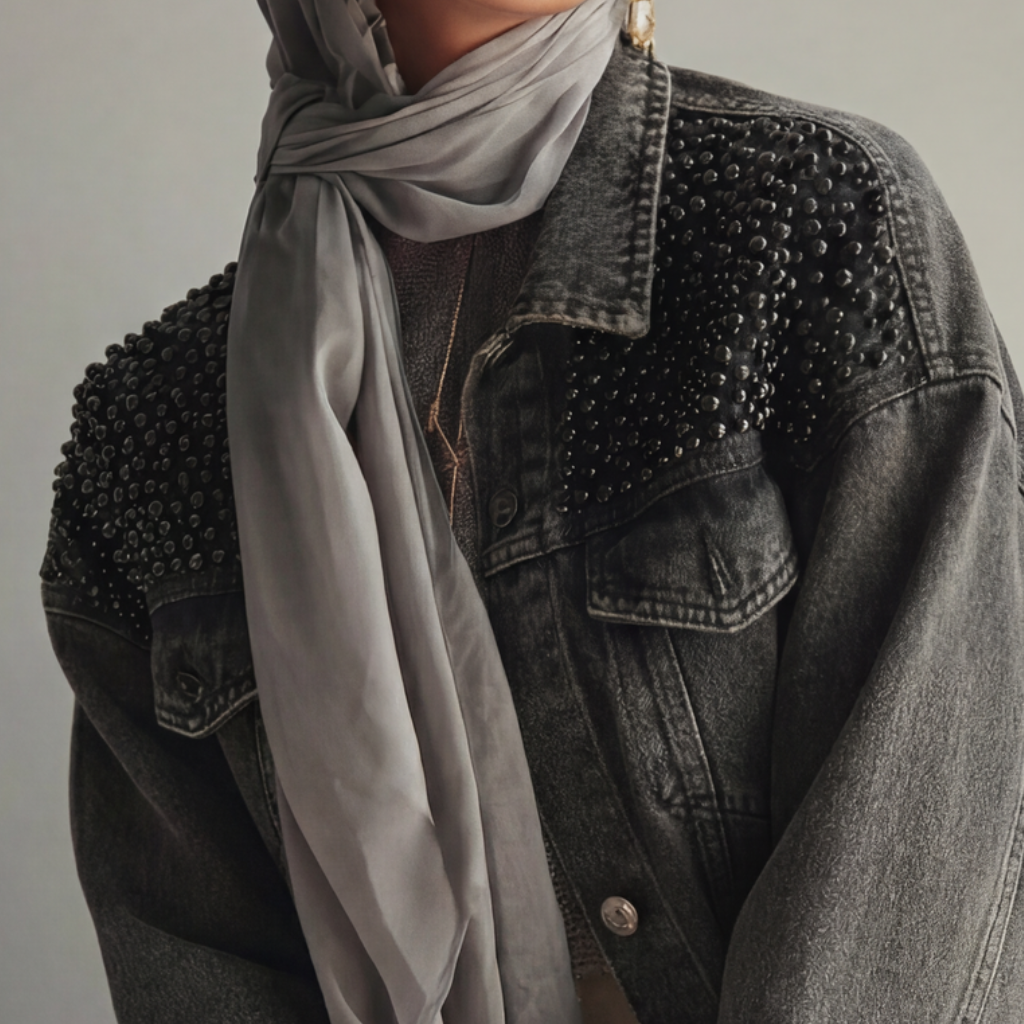 LAILA Handmade strass Denim Jacket